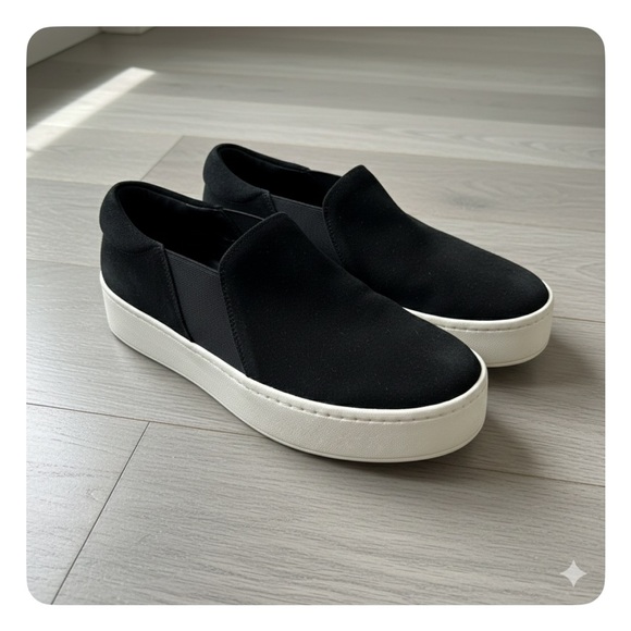 Vince Women's Black Suede Warren Slip On Loafer Sneakers 9 - Picture 4 of 10